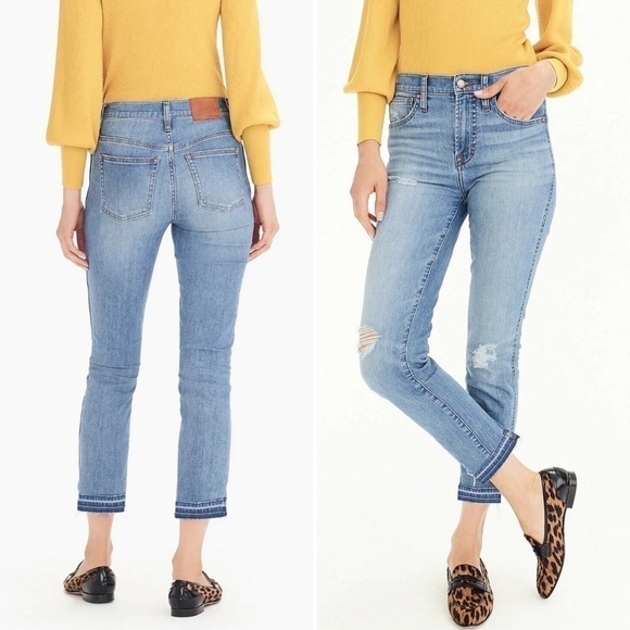 J. Crew Denim - J. Crew Vintage Straight Jeans 25 0 high rise distressed released‎ frayed hem